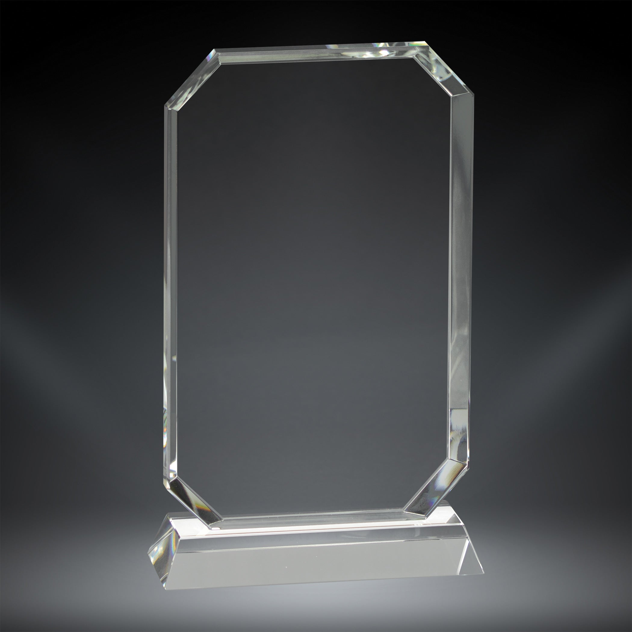 Beveled Rectangle Crystal on base