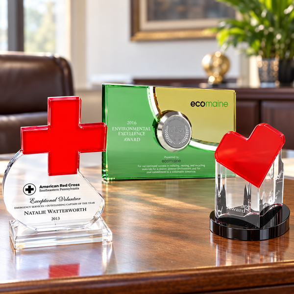 Custom-Shaped Crystal Awards — lifestyle setting