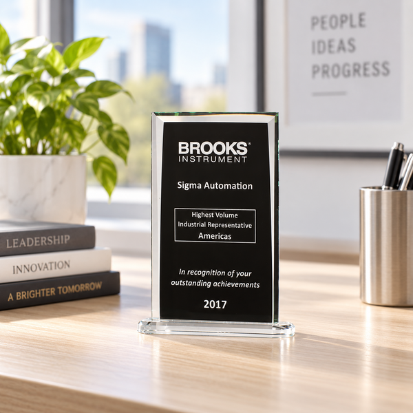 Rectangular Glass Award with Black Center