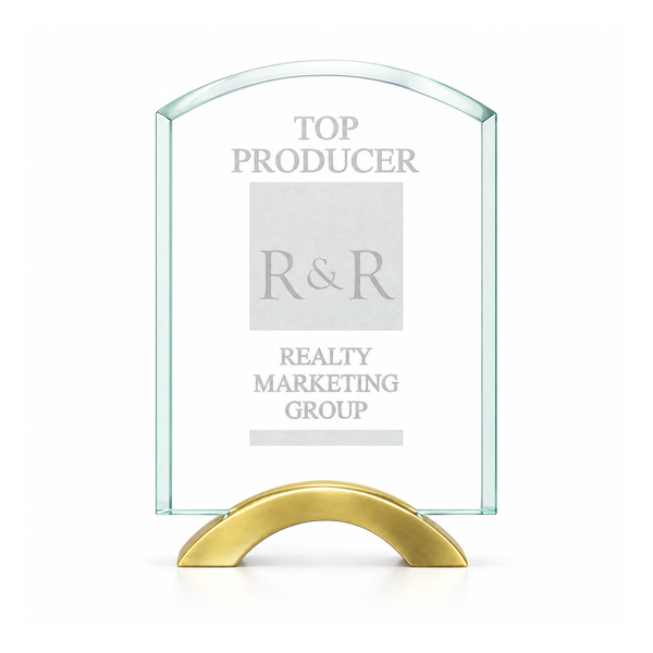 Arch Series Glass Award with Gold Metal Base — catalog view