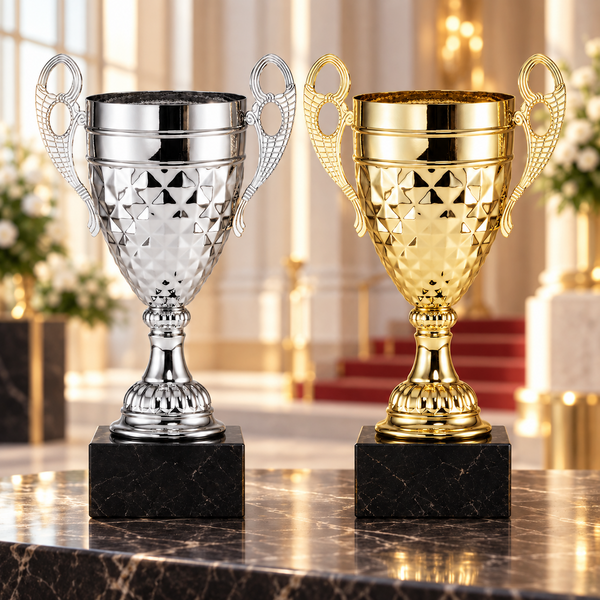 Diamond Metal Cup On Marble Base