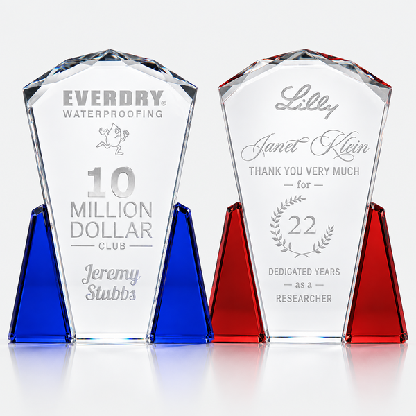 Faceted Super-Thick Optic Crystal Award with Angled Accents