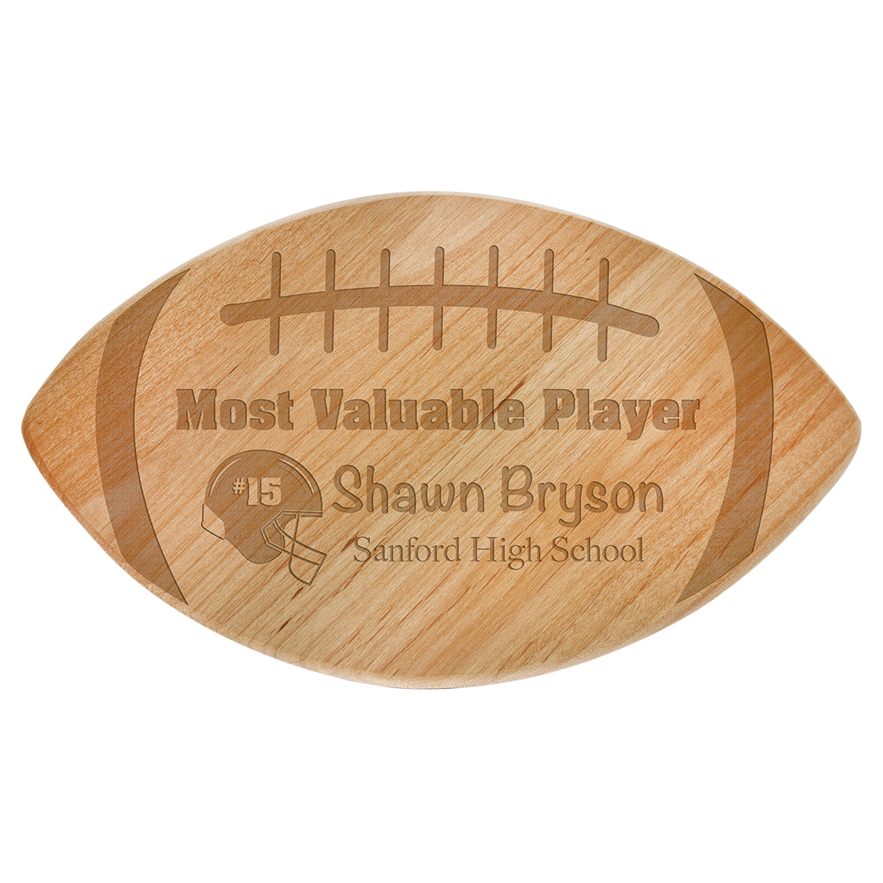 Genuine Red Alder Football Plaque