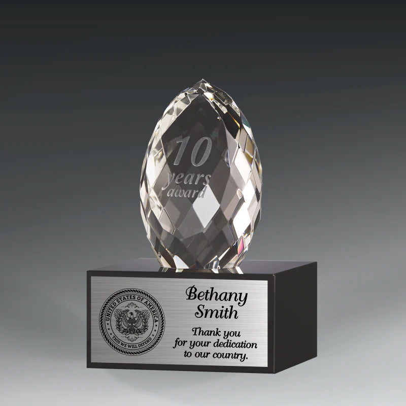 Art Glass Miniature Faceted Clear Crystal Egg