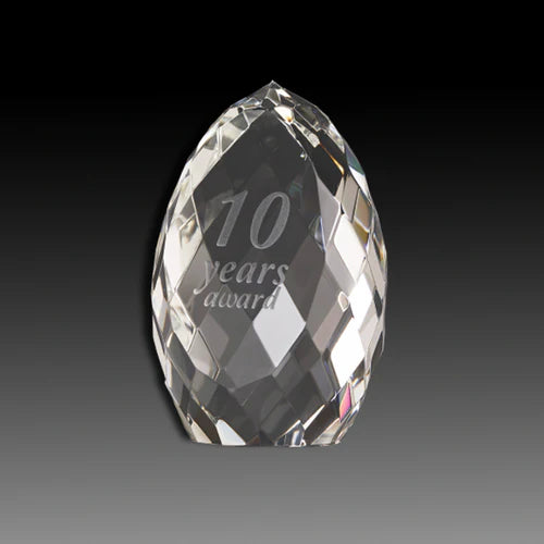 Art Glass Miniature Faceted Clear Crystal Egg