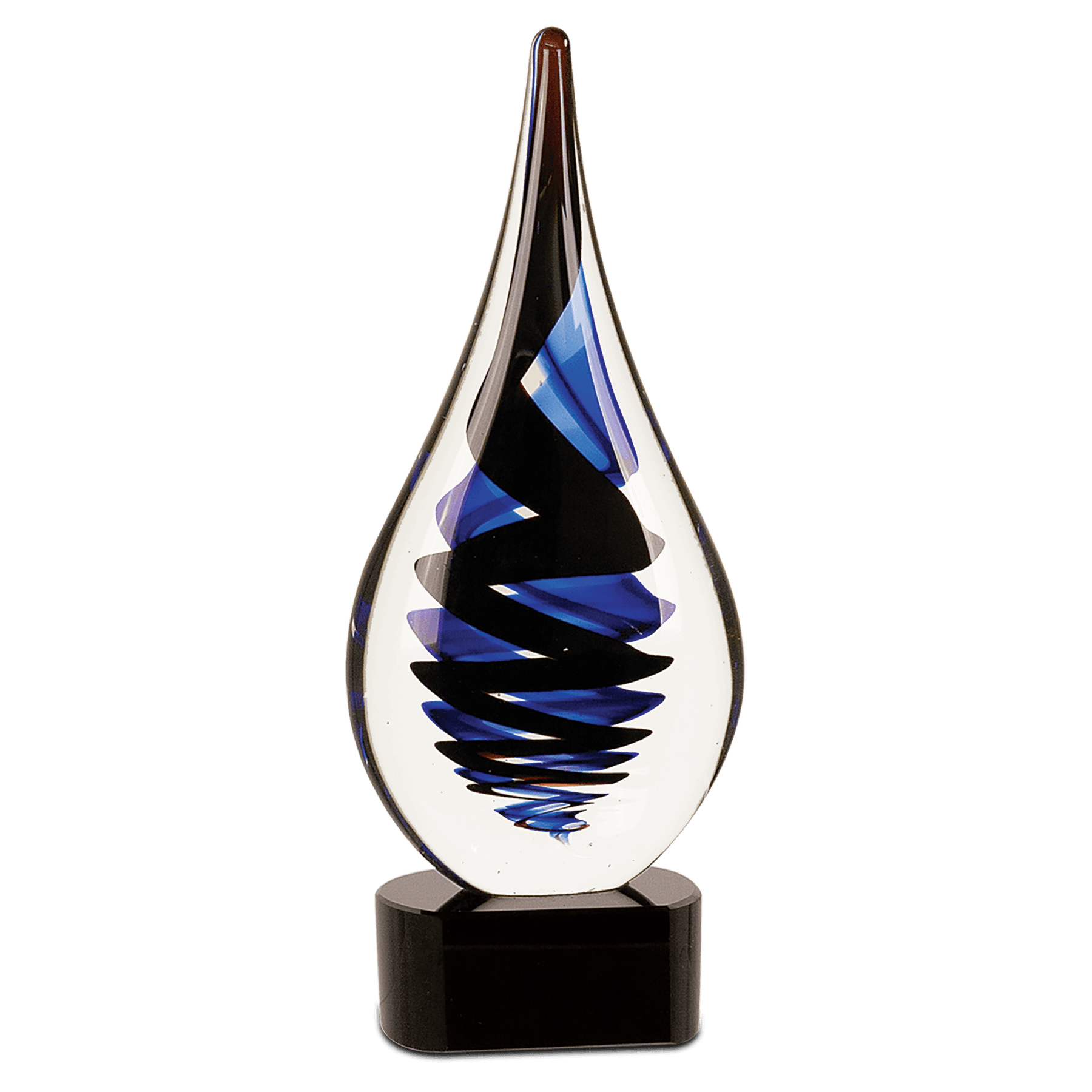 Black Twist Rain Drop Art Glass Award