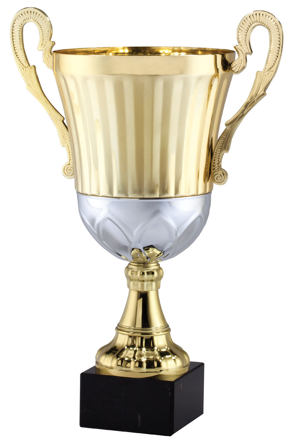 Gold and Silver Metal Cup  on Marble Base