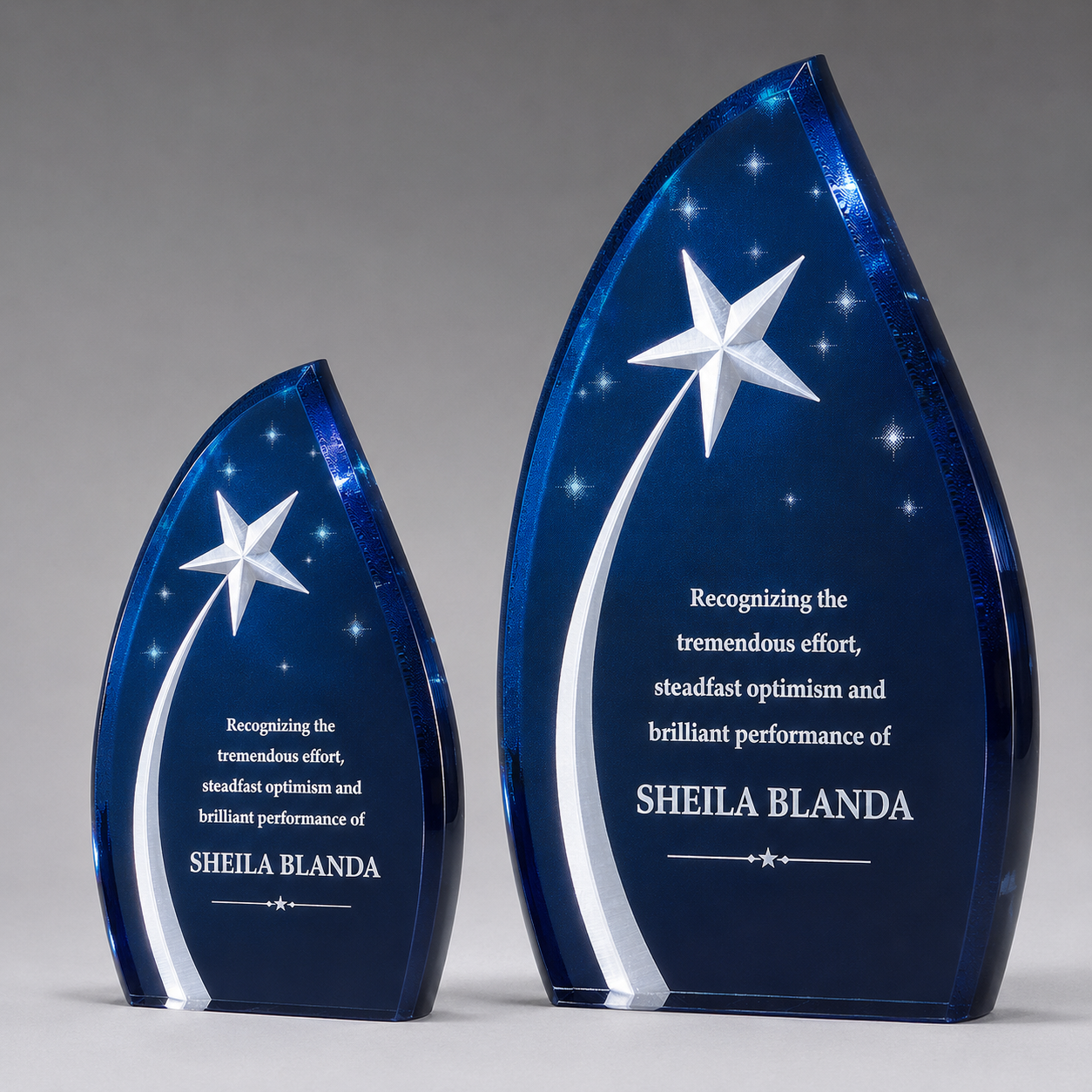 Blue Shooting Star Acrylic Award