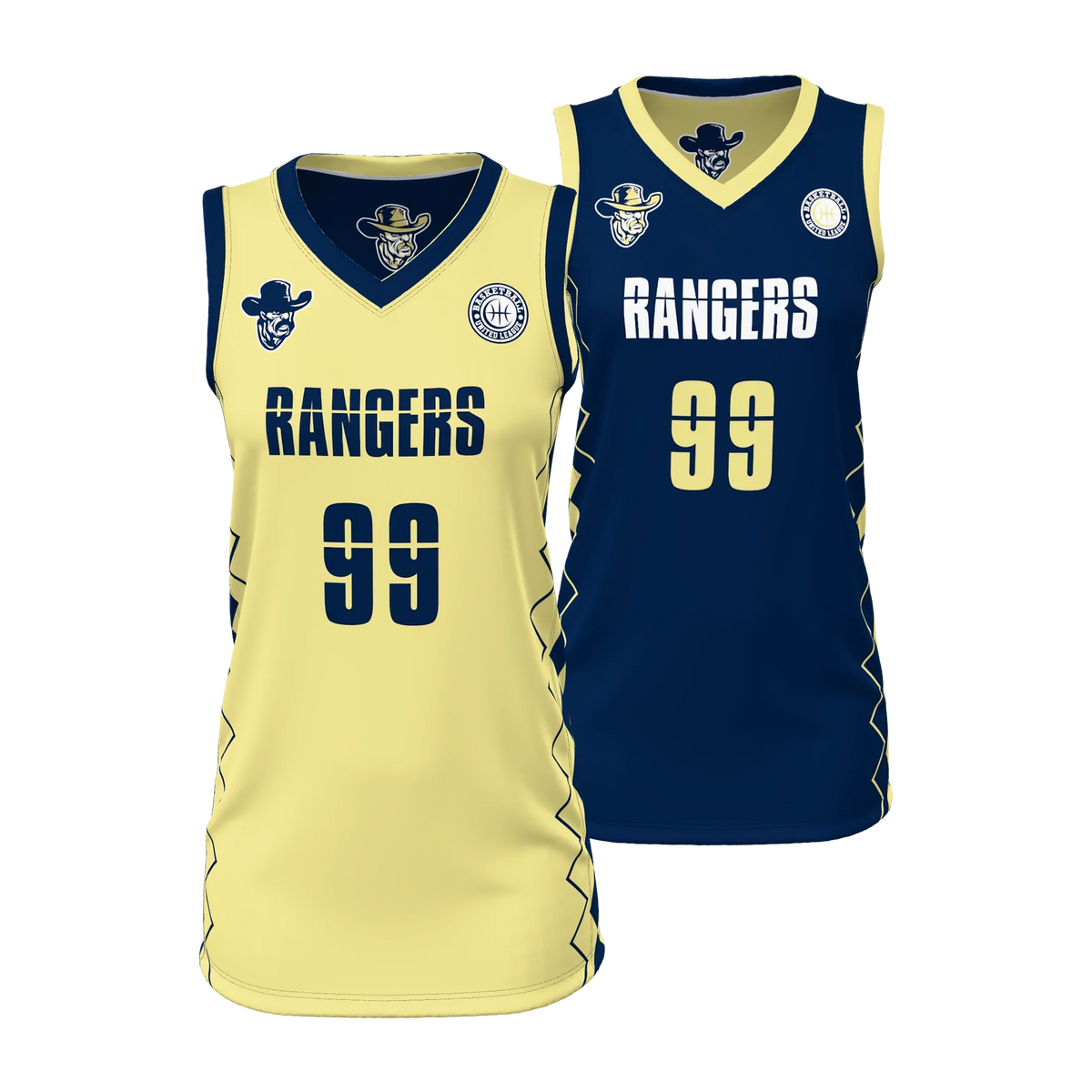 Custom Sublimated Women's & Girls' Reversible V-Neck Basketball Jersey — BBJ02R supplier view 6