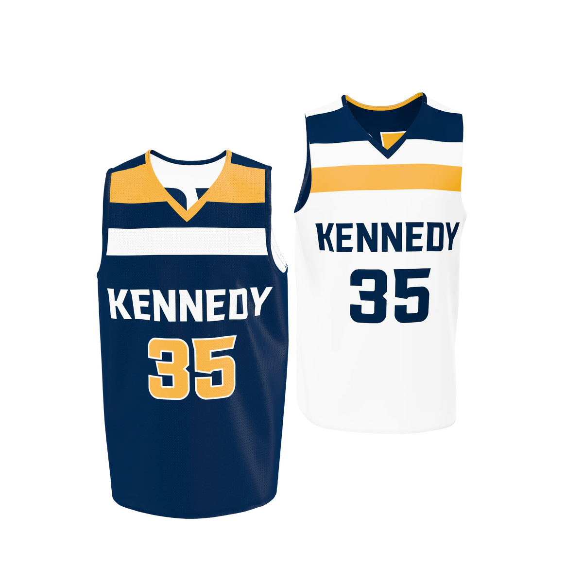 Custom Sublimated Men's & Youth Single-Ply Reversible V-Neck Basketball Jersey — BBJ07SPR supplier view 1