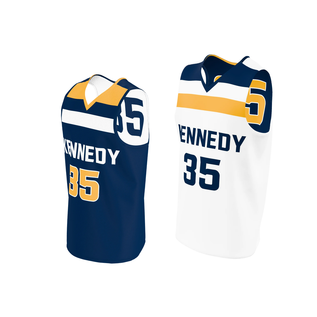 Custom Sublimated Men's & Youth Single-Ply Reversible V-Neck Basketball Jersey — BBJ07SPR supplier view 2