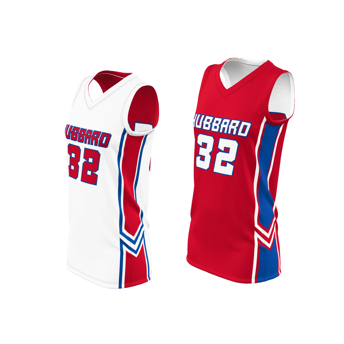 Custom Sublimated Women's & Girls' Single-Ply Reversible V-Neck Basketball Jersey — BBJ09R supplier view 2