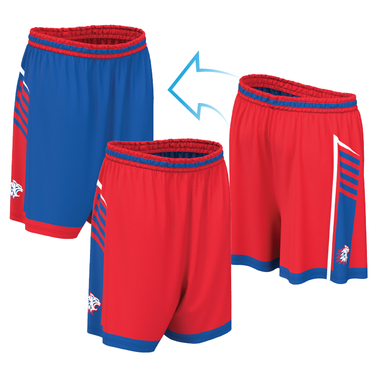Custom Sublimated Women's & Girls' Reversible Basketball Shorts — supplier alternate design
