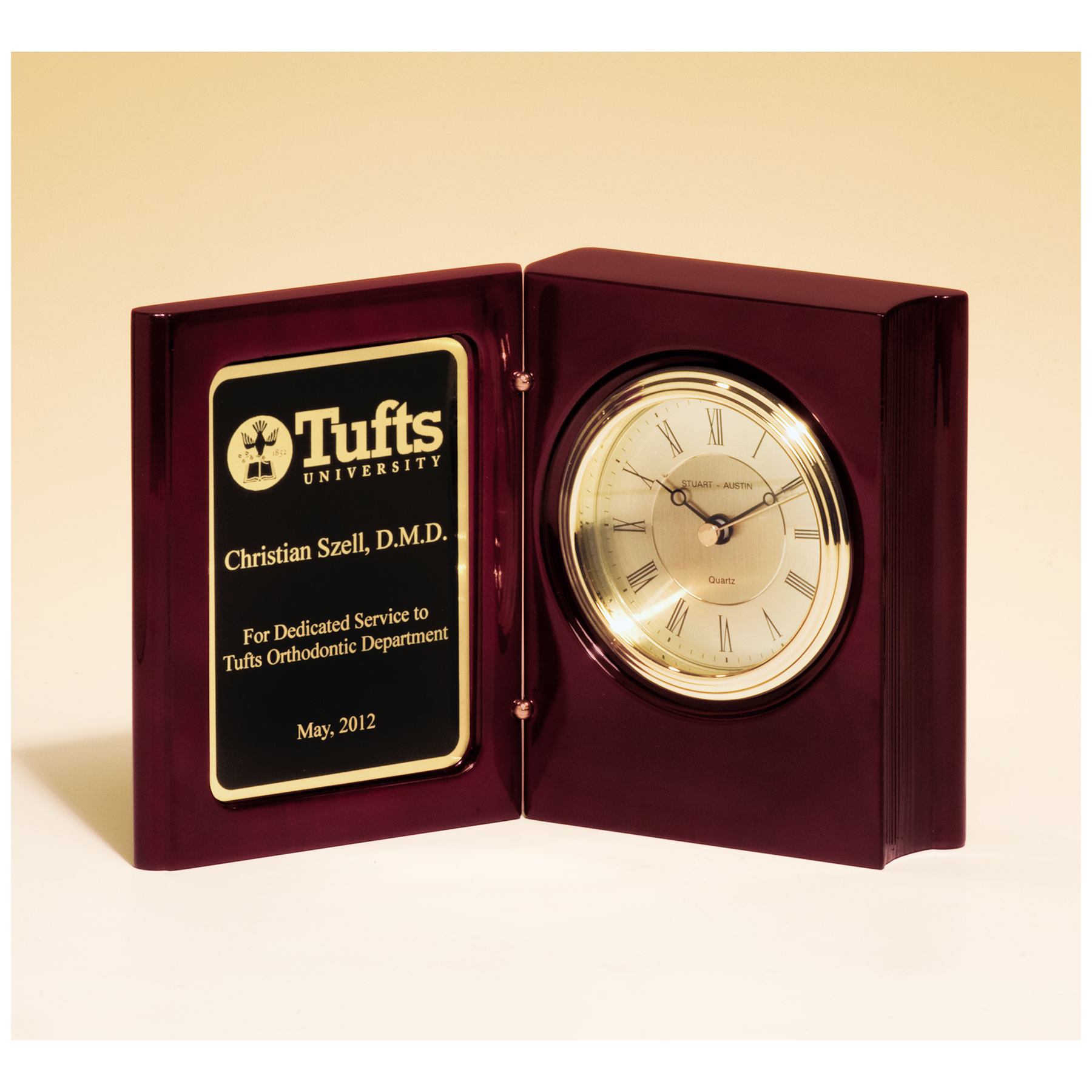 Rosewood Book Clock