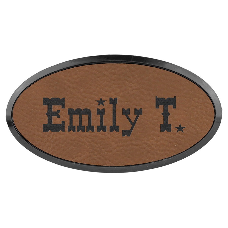 Leatherette Name Badge with frame