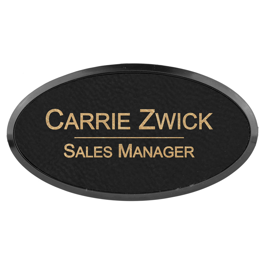 Leatherette Name Badge with frame