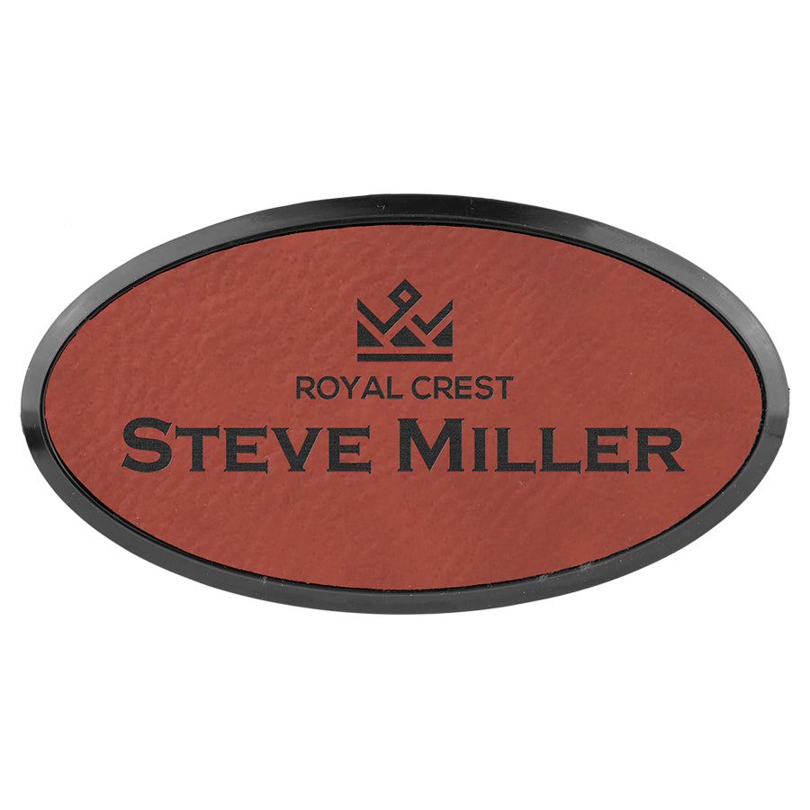 Leatherette Name Badge with frame