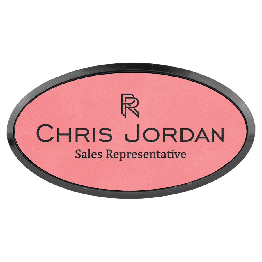 Leatherette Name Badge with frame