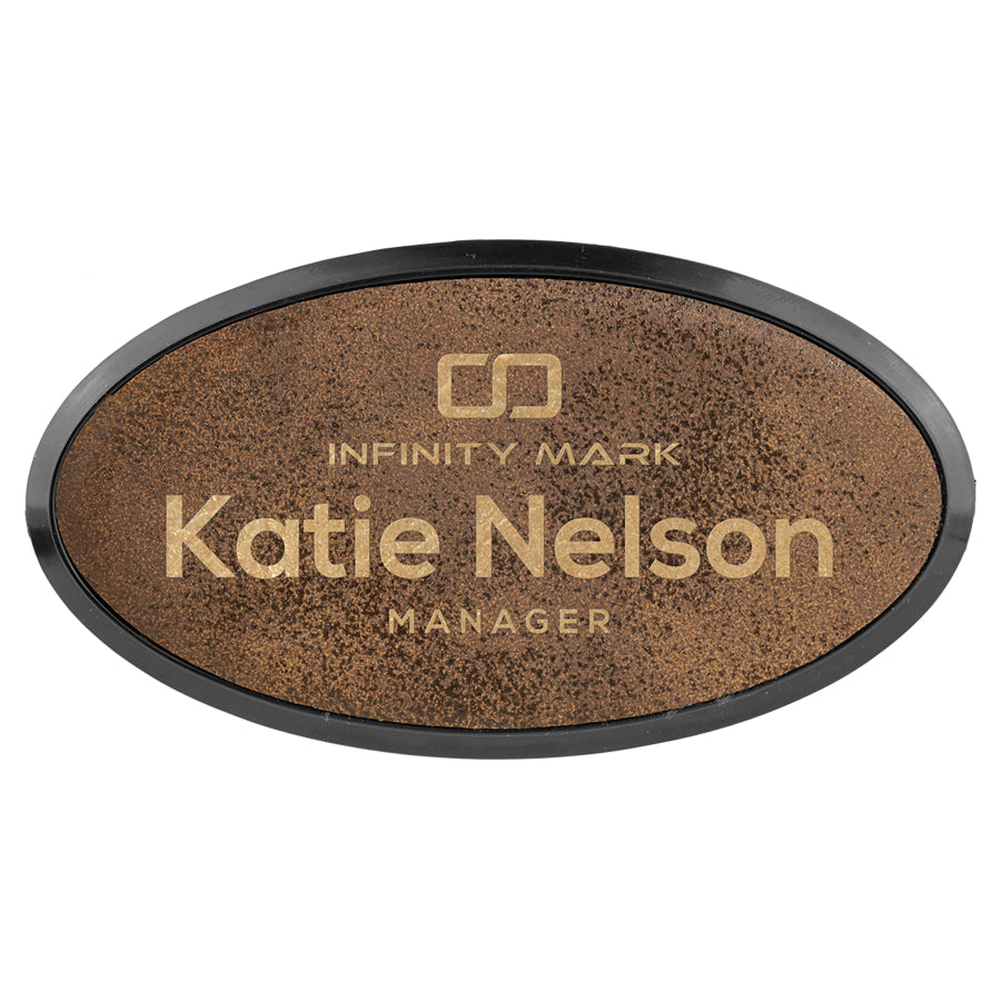 Leatherette Name Badge with frame