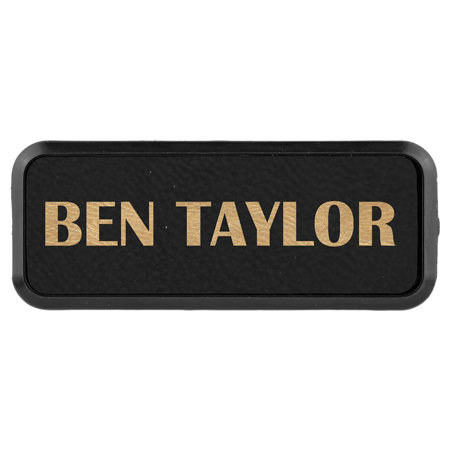 Leatherette Name Badge with frame