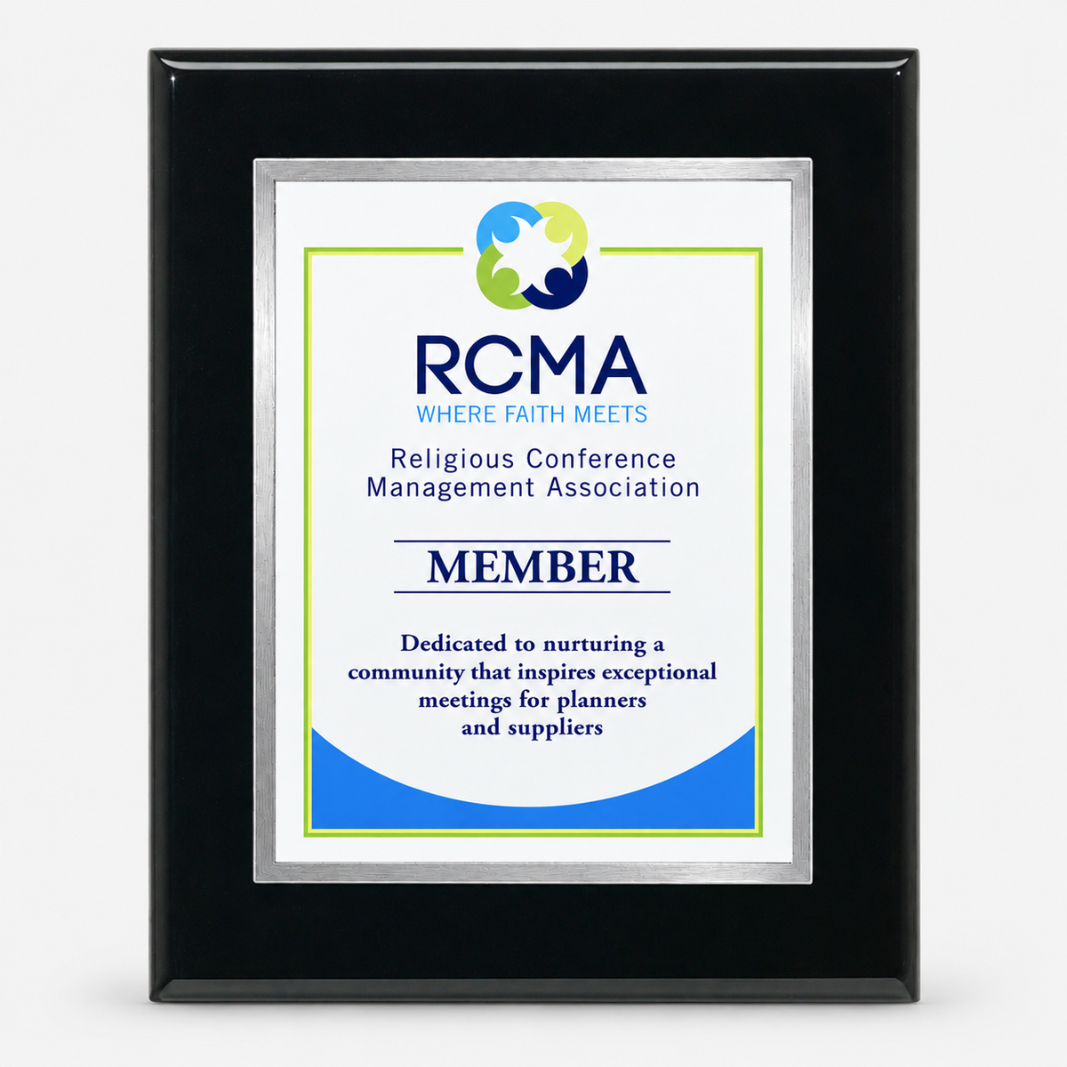 Executive Ebony Piano Finish Plaque with Color Plate