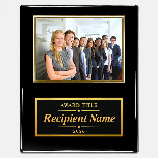 Portrait Gold Frame Plaque with Landscape Photo
