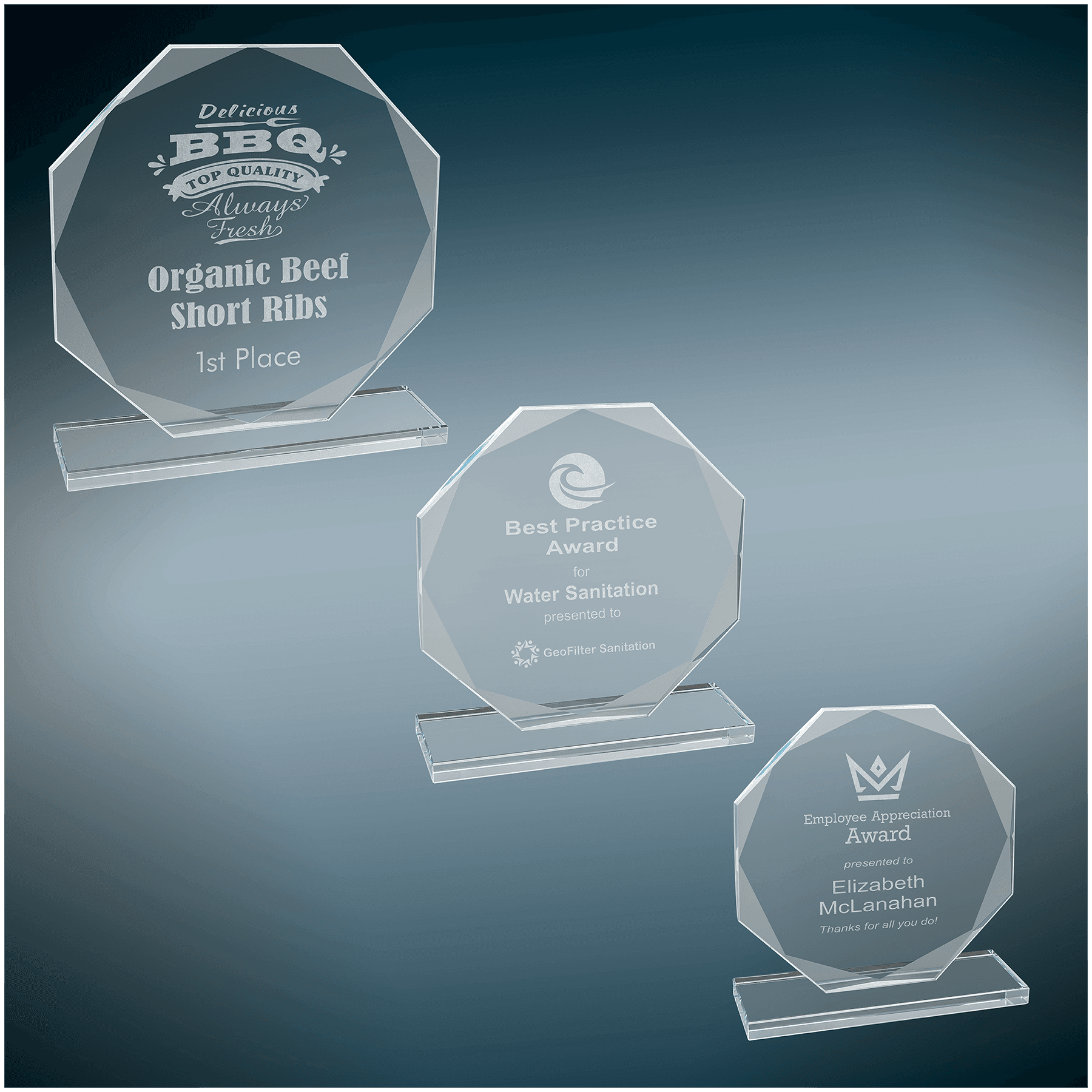 Premier Clear Glass Octagon Award