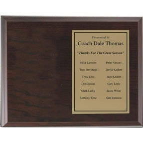 Figurine On Pedestal Cherry Finished Plaque