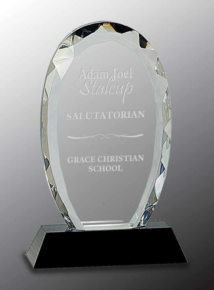 Oval Facet Crystal Award