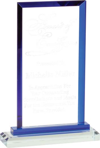 Colorful Rectangle Trim Glass Award