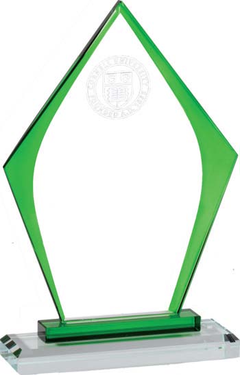 Colorful Diamond Trim Glass Award