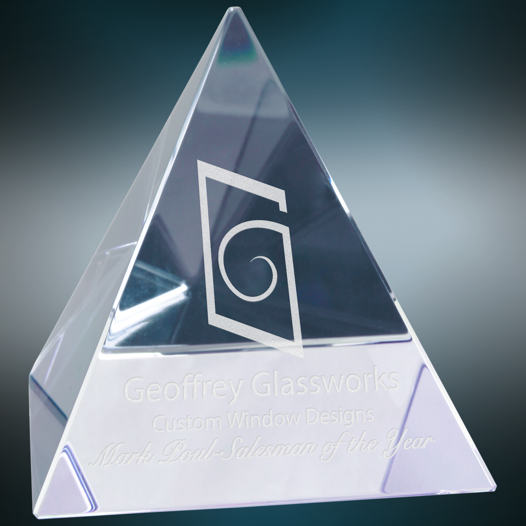 Crystal Pyramid Paperweight