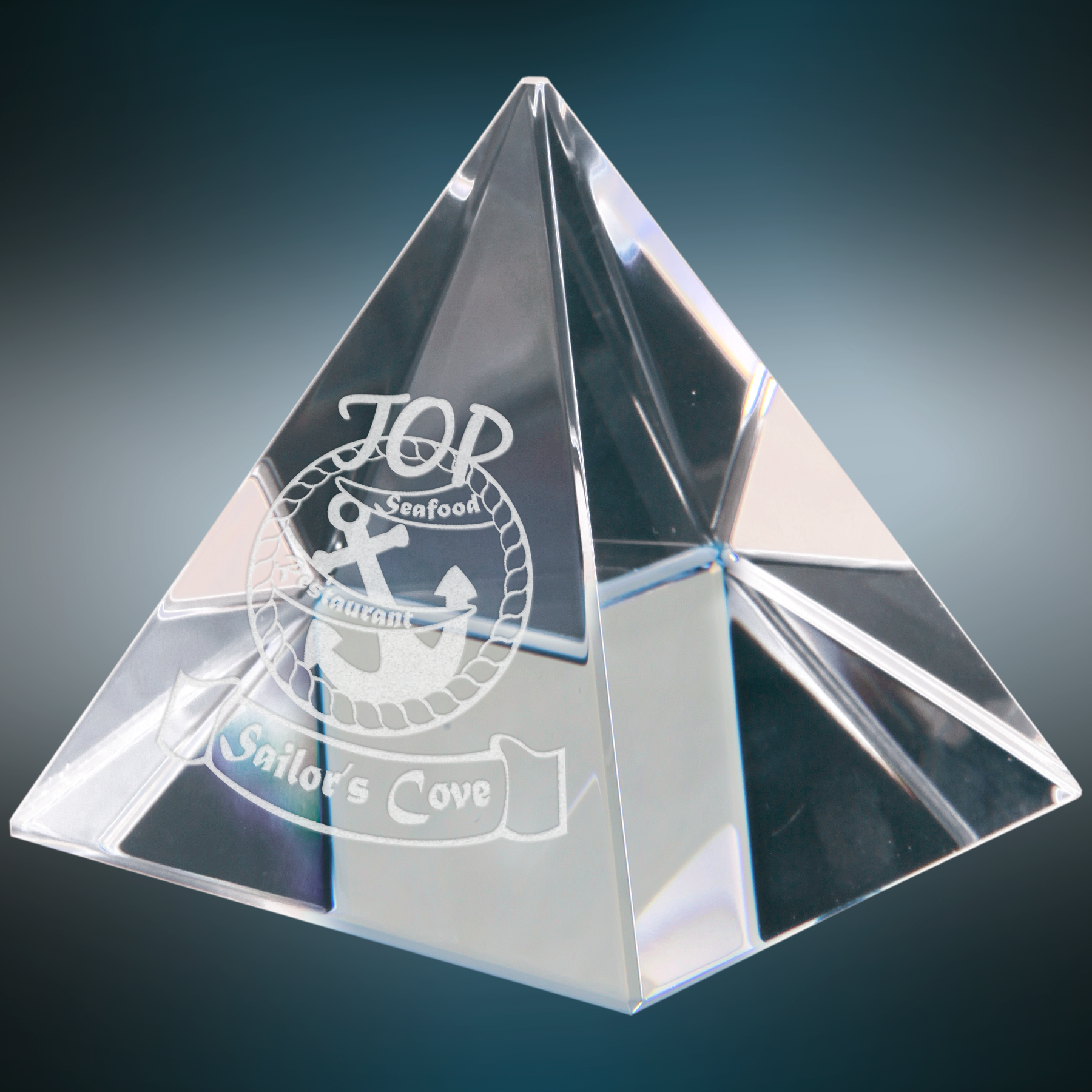 Crystal Pyramid Paperweight