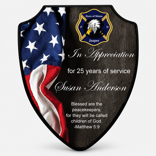 Shield Plaque with Black Edges