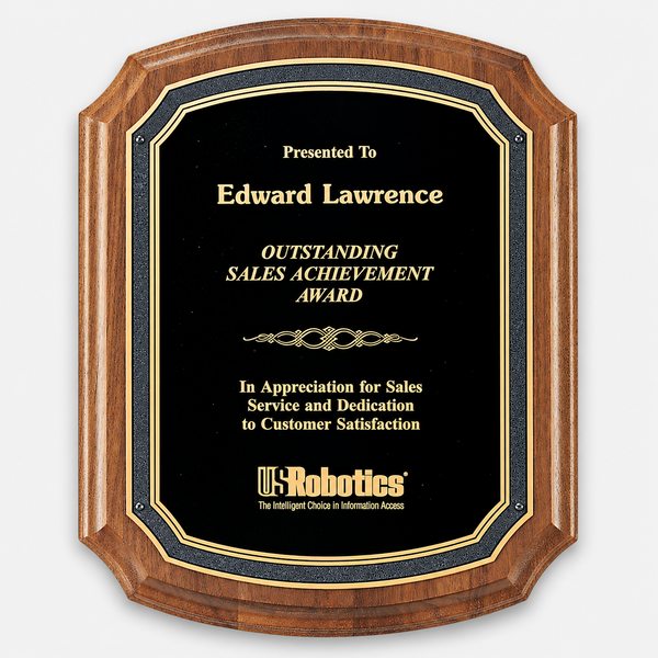 American Walnut Notched Plaque