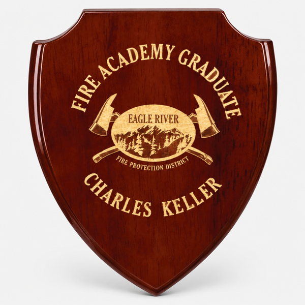 Rosewood Piano Finish Shield Plaque Award