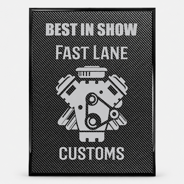 Carbon Fiber Piano Finish Plaque