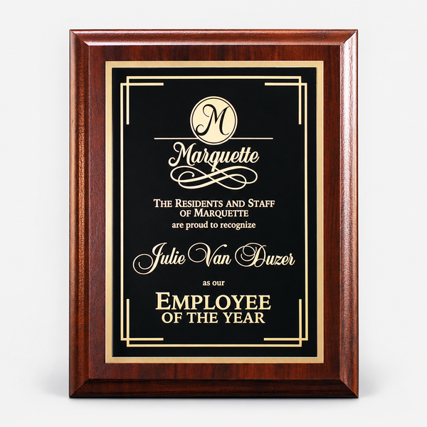 Cherry-Finish Plaque with Plate