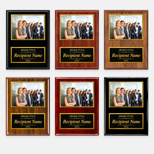 Portrait Gold Frame Plaque with Landscape Photo