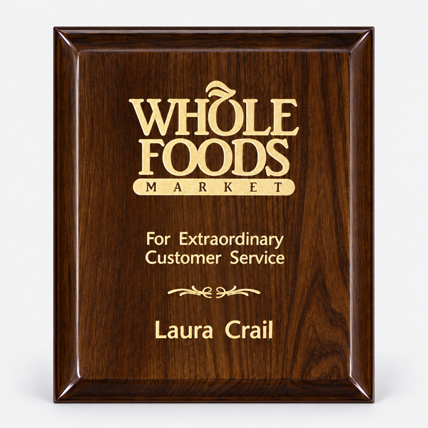 Walnut Piano Finish Plaque - Color-Filled