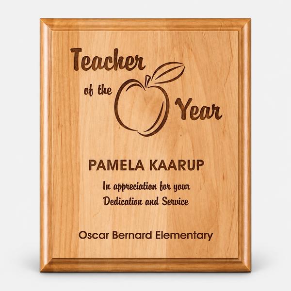 Red Alder Laser-Engraved Plaque