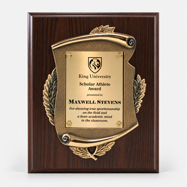Plaque with Antique Gold Scroll Mount