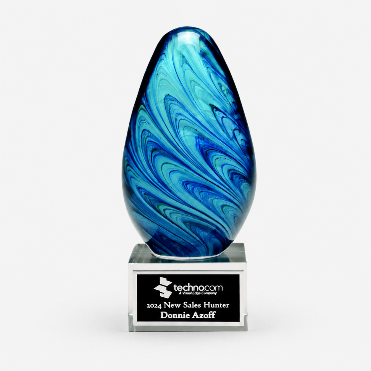 Blue Swirl Art Glass Award