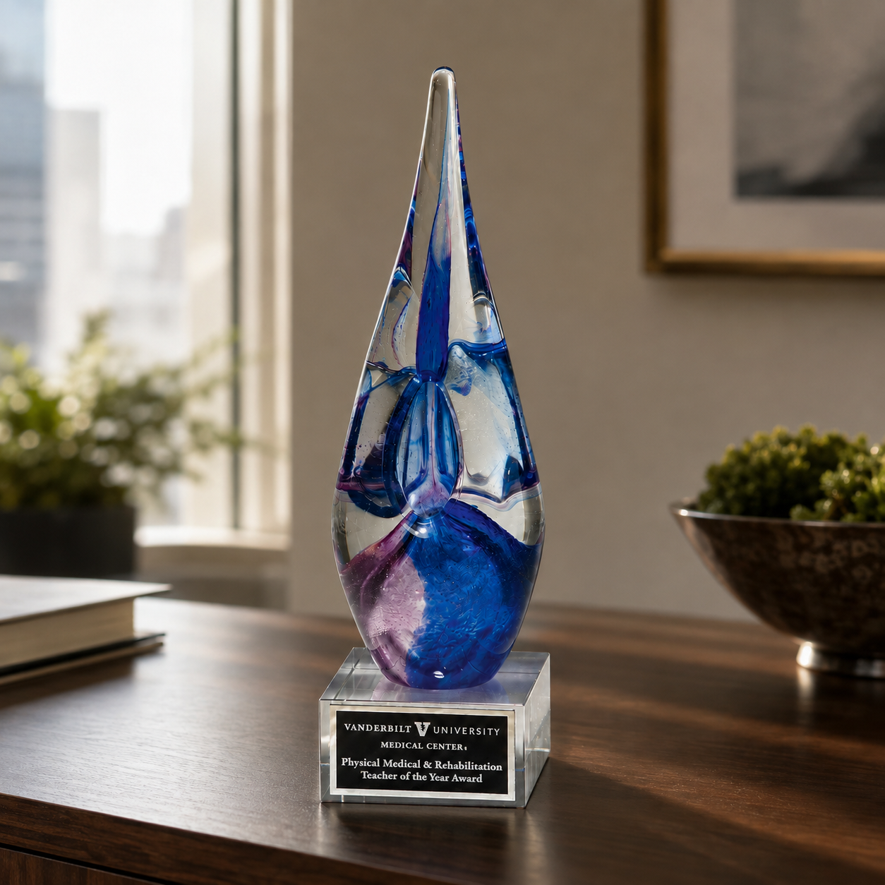 Blue and Violet Art Glass Award