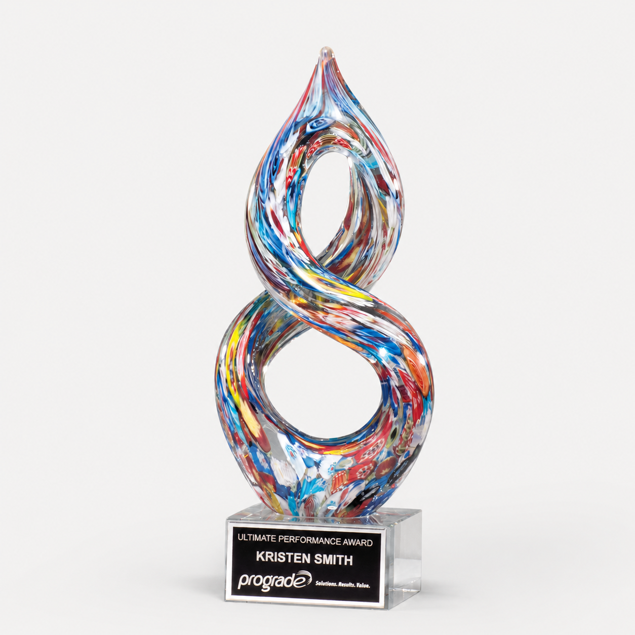 Multicolor Helix Art Glass Award