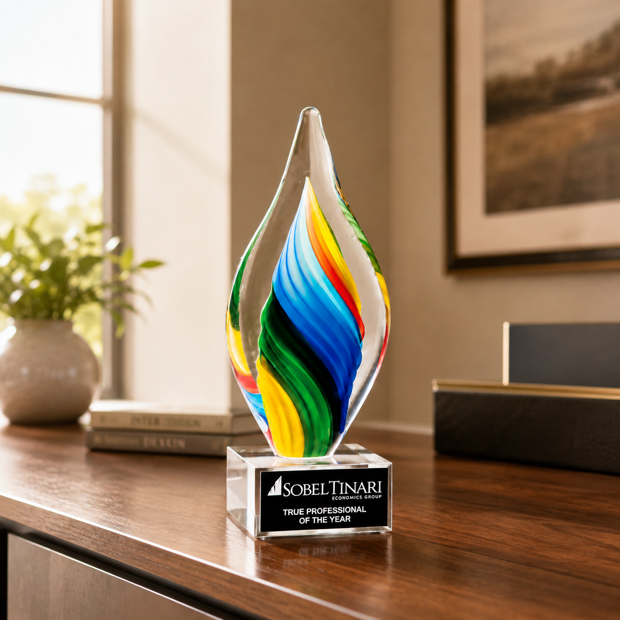Rainbow Twist Art Glass Award