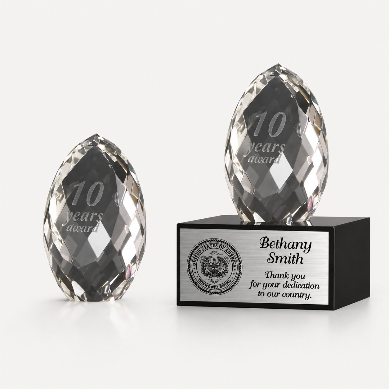 Miniature Faceted Crystal Egg Award