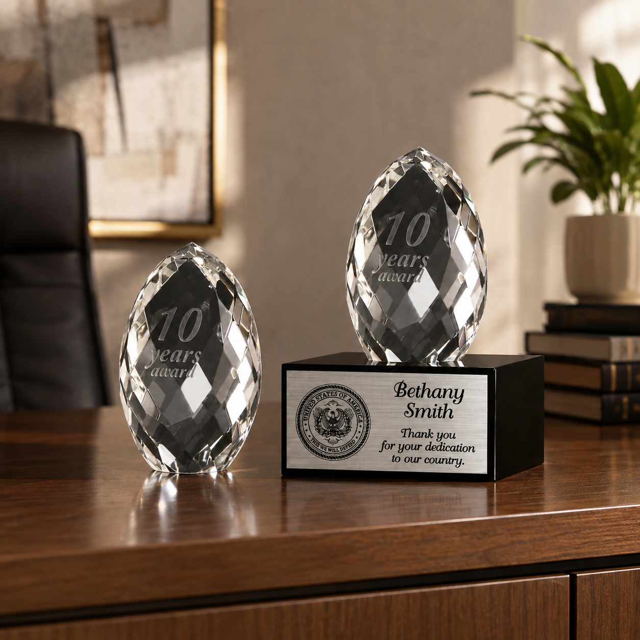 Miniature Faceted Crystal Egg Award