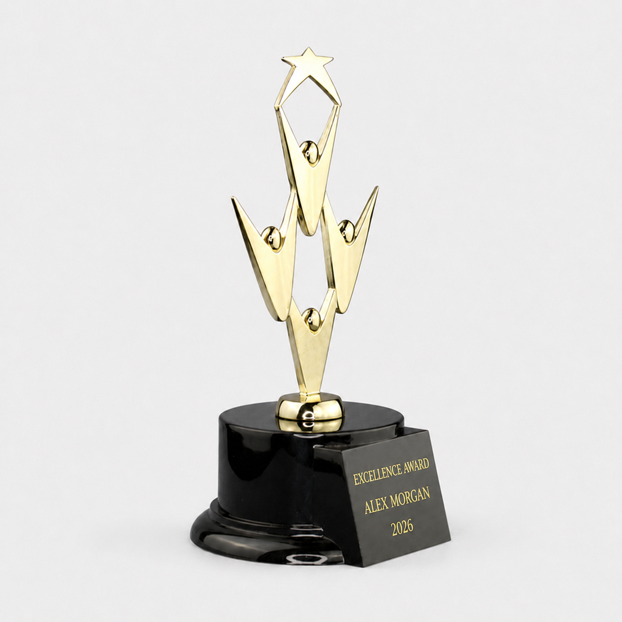 Star Performer Teamwork Award on Black Base