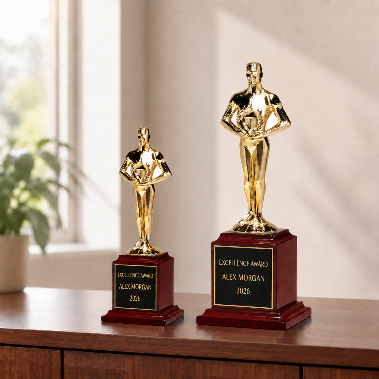 Classic Achiever Figure Award on Rosewood Base